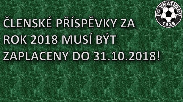 Zaplacení členských příspěvků za rok 2018